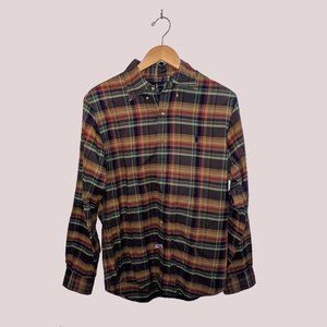 Ralph Lauren Plaid Cotton Poplin Shirt - Brown